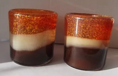 2 Glass Pier Tealight/Votive Candle Holders 7cm Tall • £5.99