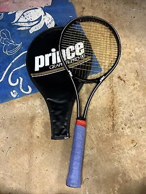 Prince GRAPHITE PRO Series 90 Tennis Racquet W/ Zippered Cover 1986 4 5/8 • $31.49