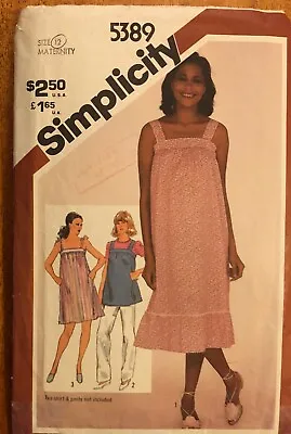 Vintage Sewing Pattern Simplicity 5389 80s Maternity Summer Dress Top Cut Sz 12 • £4