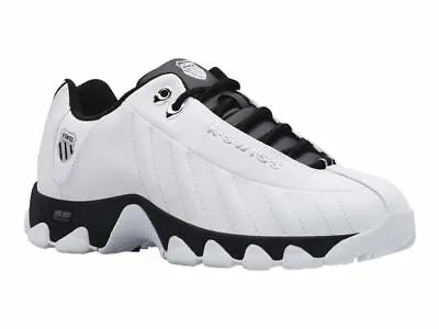 Men K-Swiss ST329 CMF Leather Shoes 03426-102 White Black 100% Original New • $74.99