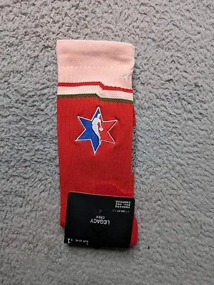 Jordan Dri-Fit Athletic Crew Socks Mens 9-11 Red NBA All Star Logo Basketball • $14.91