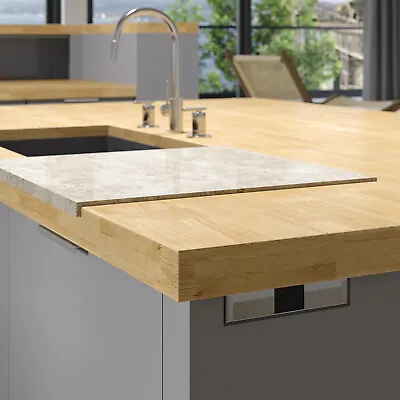 £199.95 • Buy Sale Solid Oak 2m 3m 4m Wood Kitchen Worktop Cheapest Uptreated Worktops On Ebay