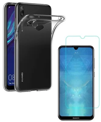 For HUAWEI Y7 2019 / Y7 PRO / Y7 PRIME TEMPERED GLASS SCREEN PROTECTOR TPU CASE • £5.45
