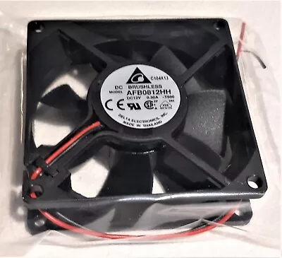 DELTA DC BRUSHLESS COOLING FAN AFB0812HH-T500  DC12V .30 AMP 80x80x25.4 Mm • $12.50