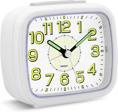 £11.80 • Buy Alarm Clocks Bedside Non Ticking Battery Powered Silent Luminous Clock