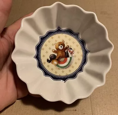 Villeroy & Boch Small Porcelain Teddy Bear Christmas Toys Fantasy Dish 4.5” • $18