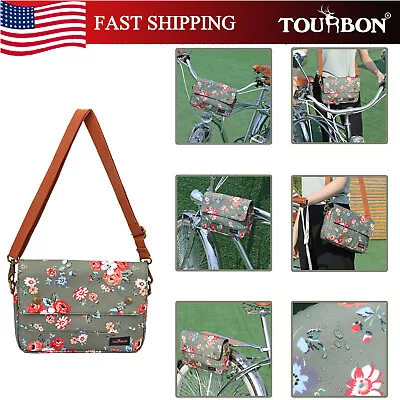 TOURBON Bike Handlebar Bag Phone Pannier Zipper Cycling Crossbody Pack Gift • $22.49