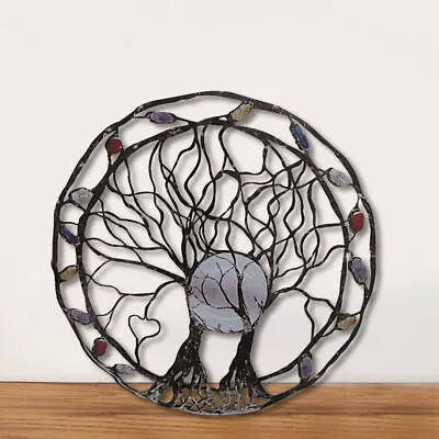 Garden Hanging Sculpture Circle Of Life Metal Tree Wall Ornament Holiday Decor • $14.90