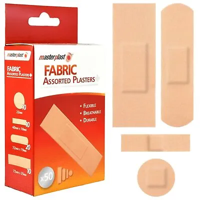 100pk Of Assorted Plasters-Waterproof-FabricorClear Breathable Plasters-4xSizes • £3.65