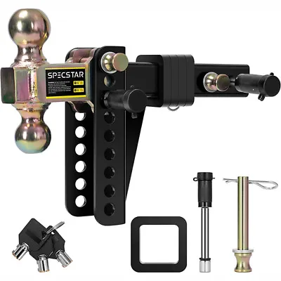 $129.99 • Buy 2'' Receiver 6  Rise/Drop Adjustable Tow Trailer Hitch Ball Mount W/Lock 15000lb