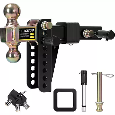 2'' Receiver 6  Rise/Drop Adjustable Tow Trailer Hitch Ball Mount W/Lock 15000lb • $89.99