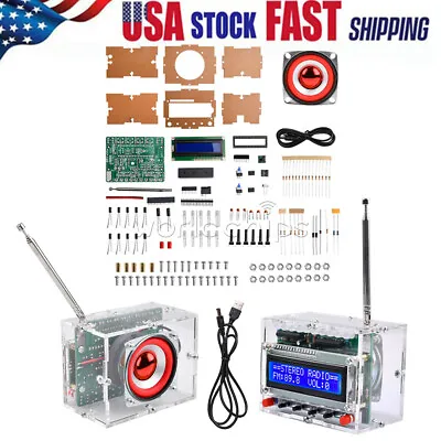 RDA5807 87-108MHz Electronic Radio Kit LCD Digital FM Radio Receiver Assembly US • $18.69