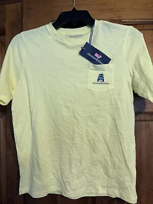 Vineyard Vines Kids  Fall Excursion  Pocket T-Shirt Yellow Sz M  (12-14) • $17