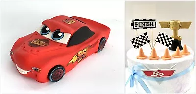 Unofficial Lighting McQueen Cars Handmade Edible Birthday Cake Topper(11 Pieces) • £76.99