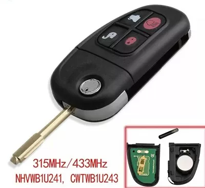 Fits Jaguar X-Type CWTWB1U243 NHVWB1U241 315/433MHz ID60 Chip Remote Car Key • $66.99