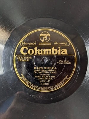 $21 • Buy Fred Rich 78 If Love Were All / I'll See You Again 1930 2090D #19