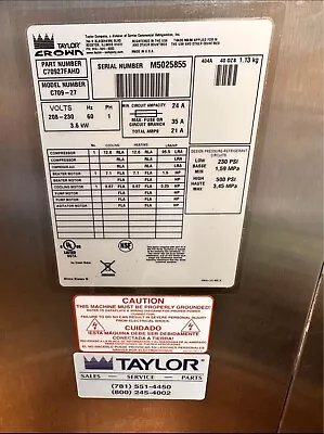 Taylor Soft Serve Ice Cream Machine Used • $4500