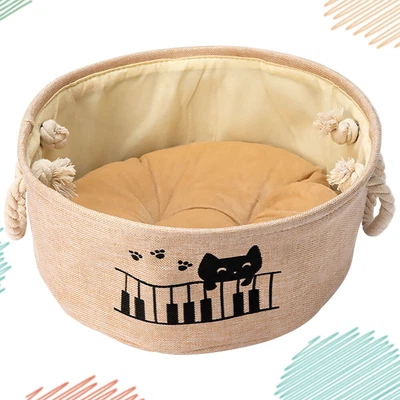 £19.61 • Buy Cat Basket Wicker Dog Beds House Puppy Cave Bed Heated Dog Bed