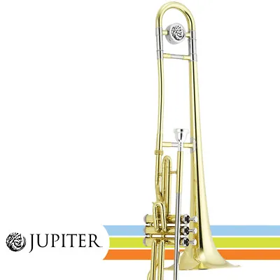 $1429 • Buy NEW Jupiter JTB720V Key Of C Lacquered Brass Body Valve Trombone With Case 