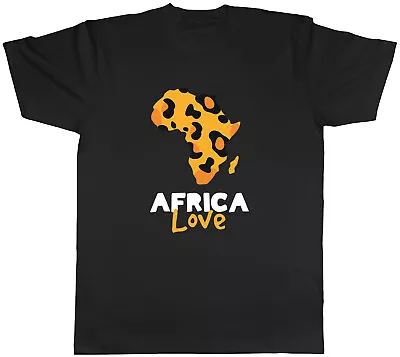 Africa Love Mens T-Shirt Leopard Spots Map Unisex Tee Gift • £8.99