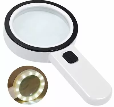 Magnifying Glass W/ Light 30X Power Jumbo Lighted Magnifiers Lens For Seniors • $8.99