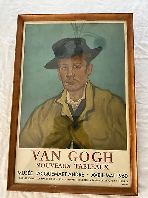 Vintage 1960 Van Gogh Exhibition Poster Nouveaux Tableaux Original Framed MCM • $450