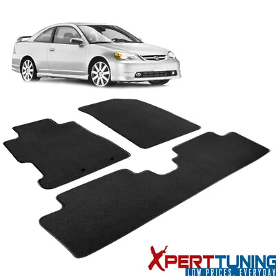 Fits 01-05 Honda Civic Floor Mats Front & Rear Nylon Black 3PCS • $45.99