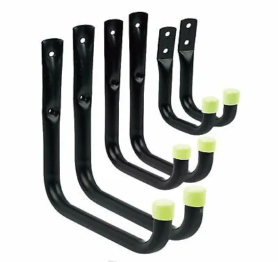 Wall Mounted Jumbo Storage Hooks Shed Garage Hanging Ladder Bike Garden Tools • £3.89