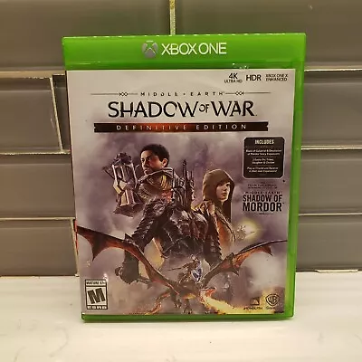 Middle Earth: Shadow Of War Definitive Edition Xbox One Microsoft Box And Game • $13.98