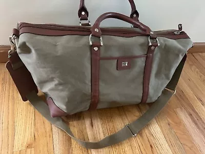 Vintage Cutter & Buck Canvas And Leather Weekend Over-nighter Travel  Duffel Bag • $25