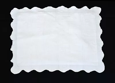 Brylane White Floral Design Cotton Blend Standard Pillow Sham 24  X 34  Portugal • £19.29