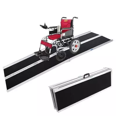 3/4/6/8ft Folding Aluminum Wheelchair Ramp Portable Mobility Scooter Carrier • $65.99