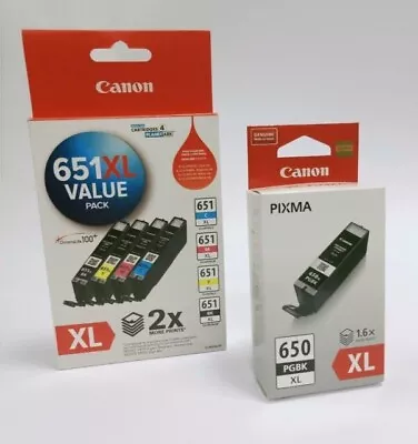 5x Genuine Canon Ink PGI 650XL CLI 651XL PIXMA MG6460 MG5560 MG7260 MX726 • $155.80