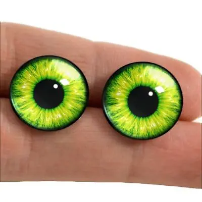 Bright Green Glass Eyes Monster Taxidermy Doll Craft Eyeballs • $8.99