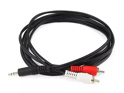 Monoprice 6ft 3.5mm (1/8 ) Male Stereo TRS Plug To 2 RCA Male Plug Cable - Black • $4.78