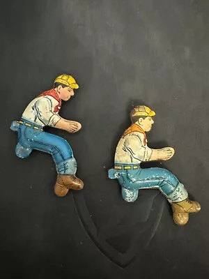 Vintage Marx Tin Toy Litho Tractor Driver Lot Of 2 • $16.50