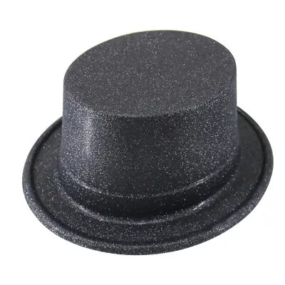 12pcs Black Kids Adults Glitter Sequin Top Hat Magician Gentleman Hen Party Hats • £17.45