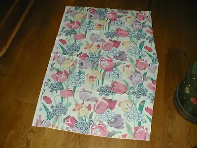 Warner Fabrics 1989   DECOR TULIPS  Odd Piece  Ideal Cushion Coverschair Seats • £16.79