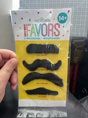 Unique 4ct. Black Mustaches Party Favors New!!! • $4