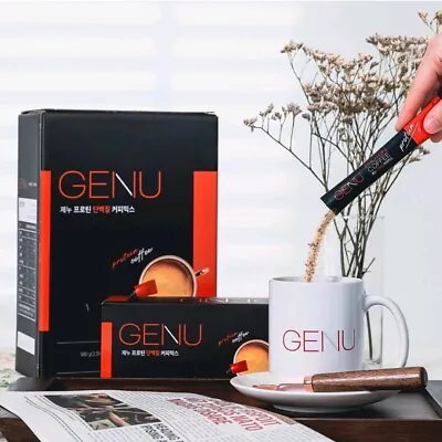 GENU Stevia Protein Vegetable Protein Coffee Mix 9.8 G 100 STICKS Korean Coffee • $69.99