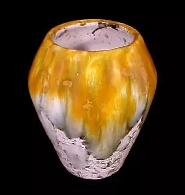 Italian Drip Glaze Vase Pottery Mid Century Italy 3.5  Signed Sgn Vintage Glossy • $18.95