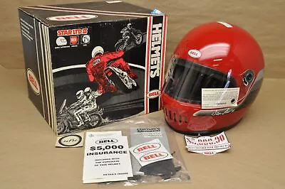 Vintage BELL Star LTD II Full Face Motorcycle Helmet 7 5/8 Red W/ Tags & Box NOS • $199.99