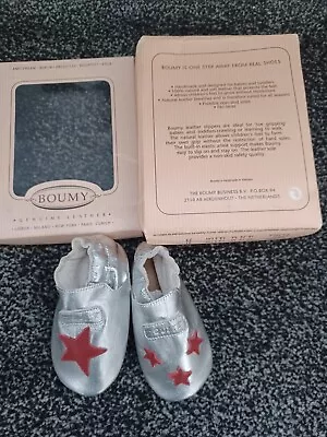 Boumy Baby Leather Designer Crawling Boots  BNIB Silver Size Small • £9.99