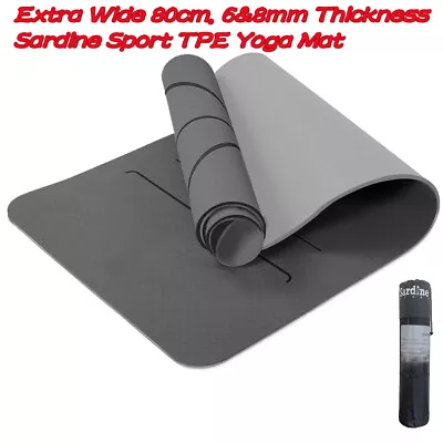 $26 • Buy Sardine Sport Yoga&Exercise 6mm/8mm Extra Thick & 80cm Extra Wide Mat,Gym Pilate