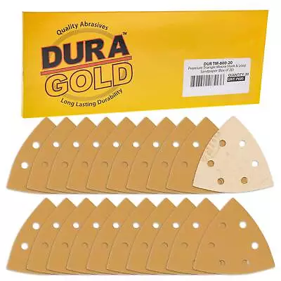 600 Grit - 6 Hole Hook & Loop Triangle Mouse Sander Discs - 20 Sanding Sheets • $9.99