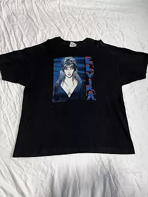 VTG 90s Elvira Mistress Of The Dark Porn Horror Boobs Adult T Shirt Size XL • $235