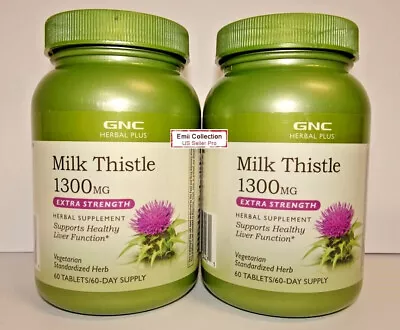 GNC Herbal Plus Milk Thistle 1300MG Extra Strength 60 Tablets Bundle • $119.99