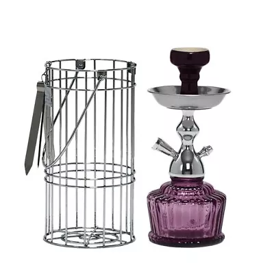 Mya Qt 14  Portable Caged Hookah Shisha Pipe Set Single Hose Lounge Light Purple • $49.99