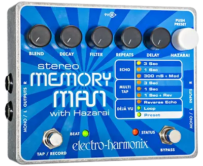 Electro-Harmonix Stereo Memory Man W/ Hazarai Delay & Looper Effects Pedal NEW • $252.20