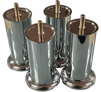 4x Chrome Metal Legs Feet For Uk Furniture Chair Sofa Bed Table Cheapest S60 • £8.99
